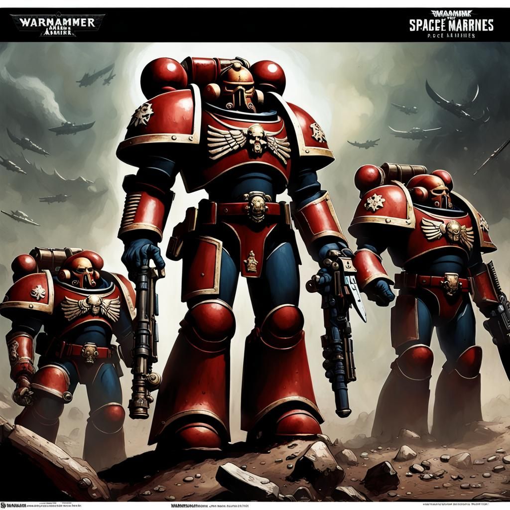 Space Marines: Warhammer 40k Detailed Matte Painting