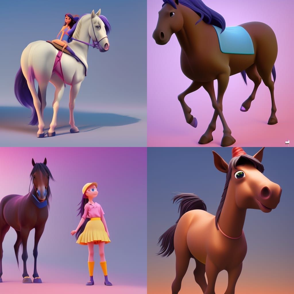 Horse Girl: 3D Digital Art Concept