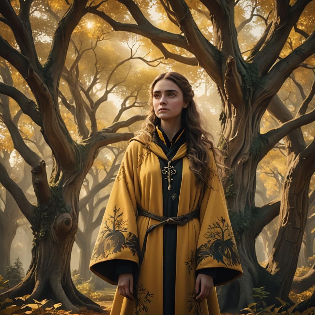 Hufflepuff Girl in Dreamy Digital Painting