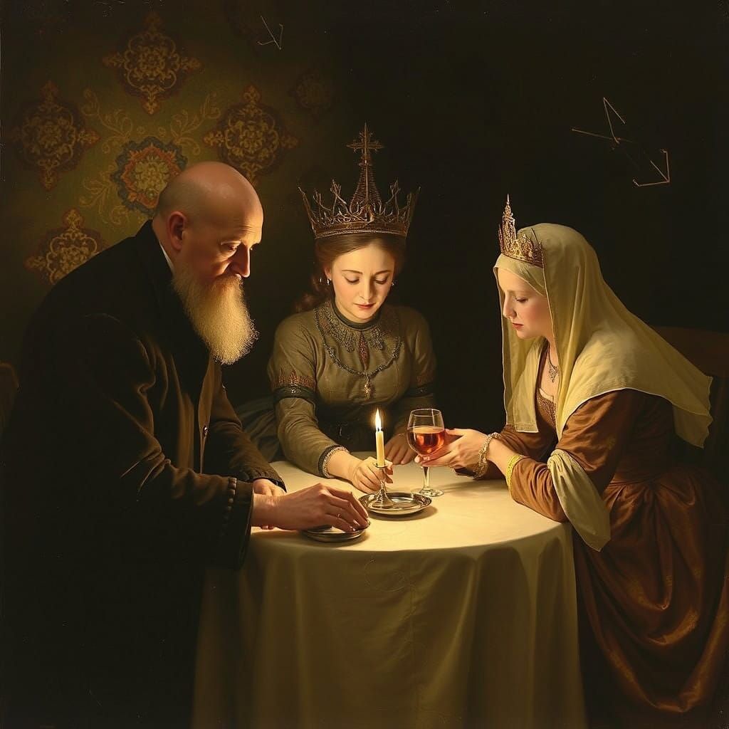 Three Visionary Surrealist Women in Mysterious, Dreamlike La...