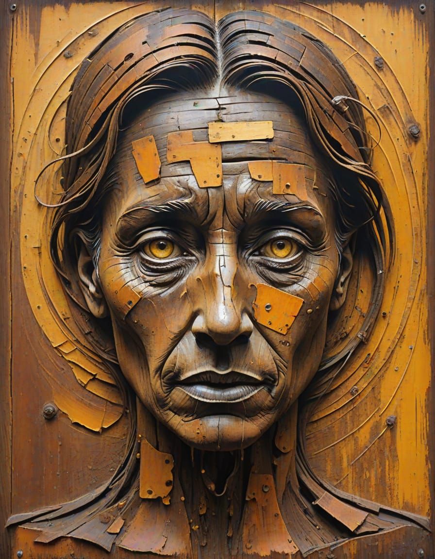 Astonishing Portrait in Amber and Gold Hues