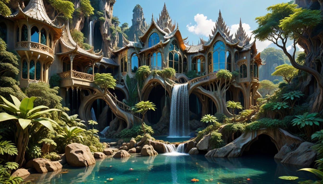 Elves' mansion in Earthly paradise