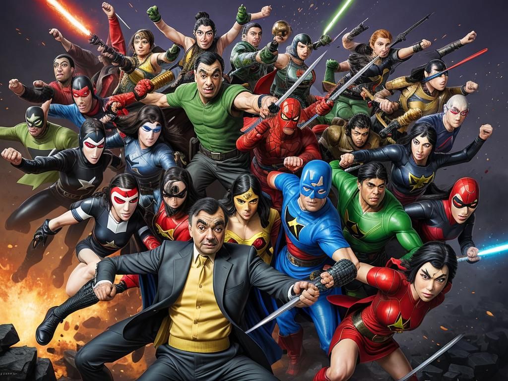 Mr. Bean: Hyperrealistic Superhero Concept Art