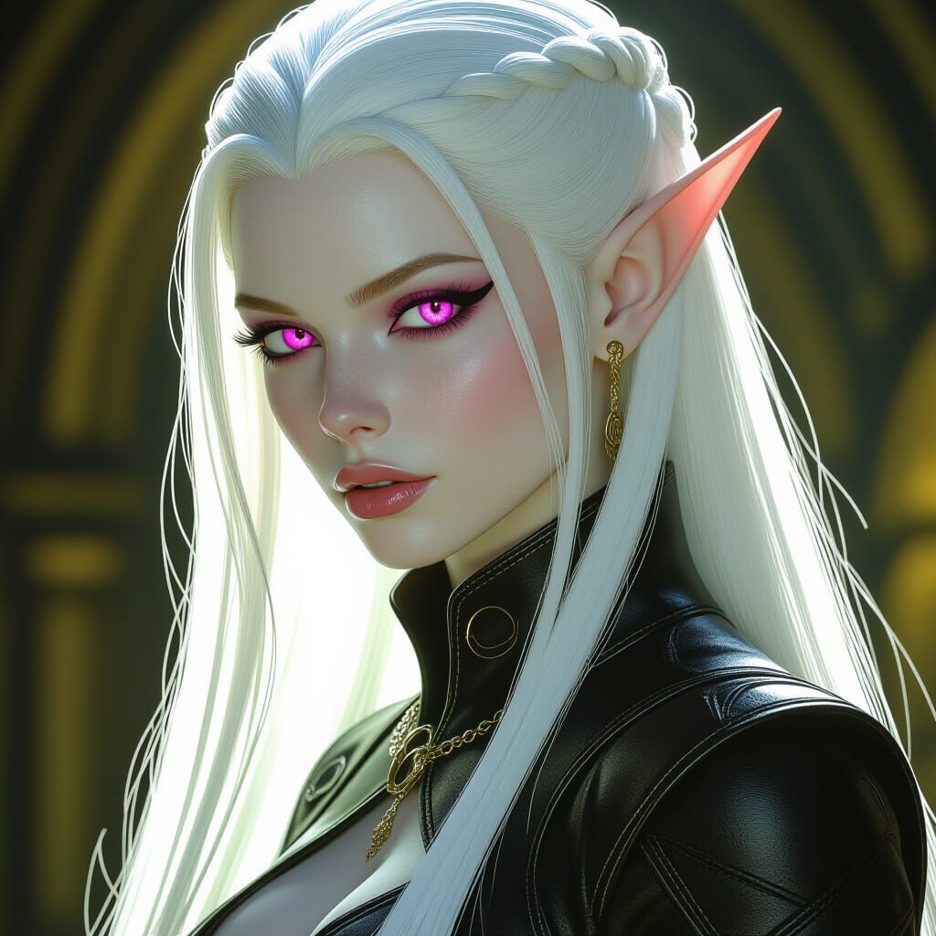 Albino Elf in Dark Fantasy Style