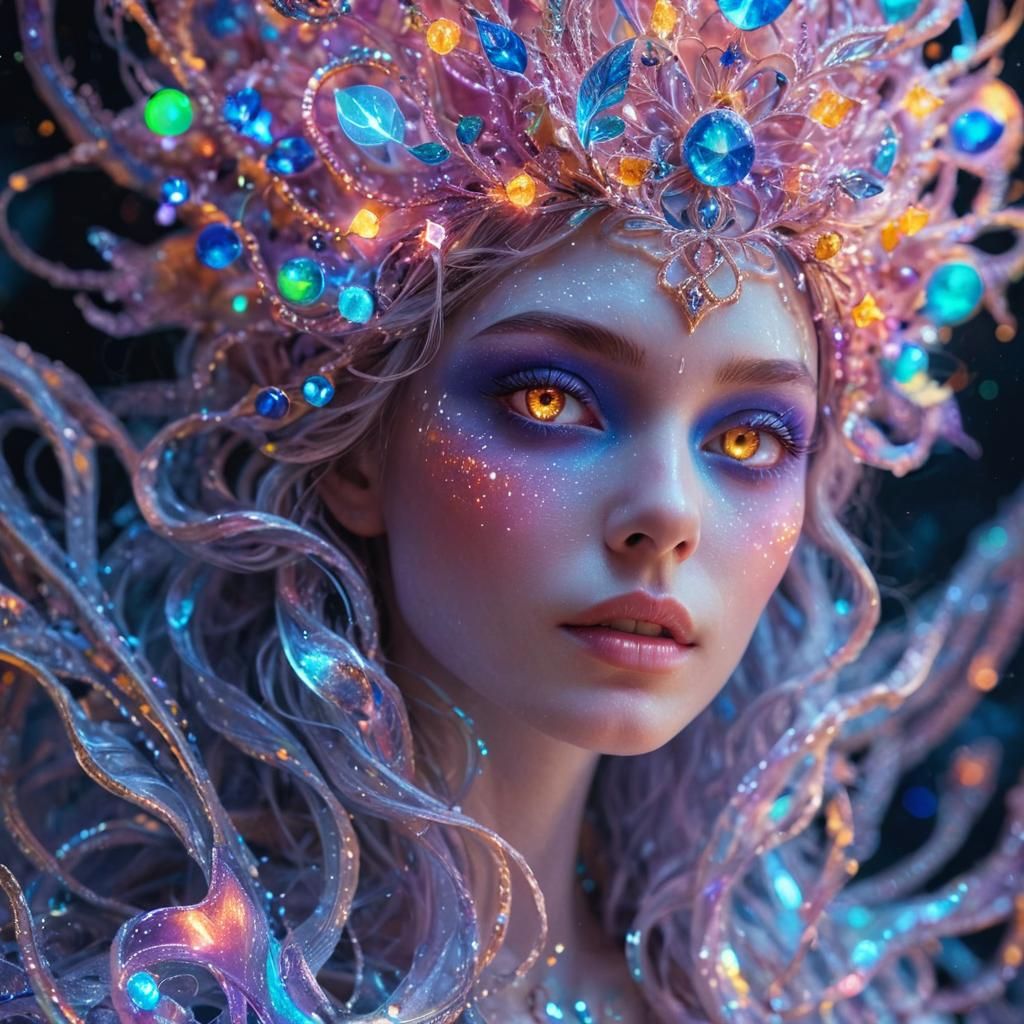 Mystical Being in Cosmic Astral Visionary Art