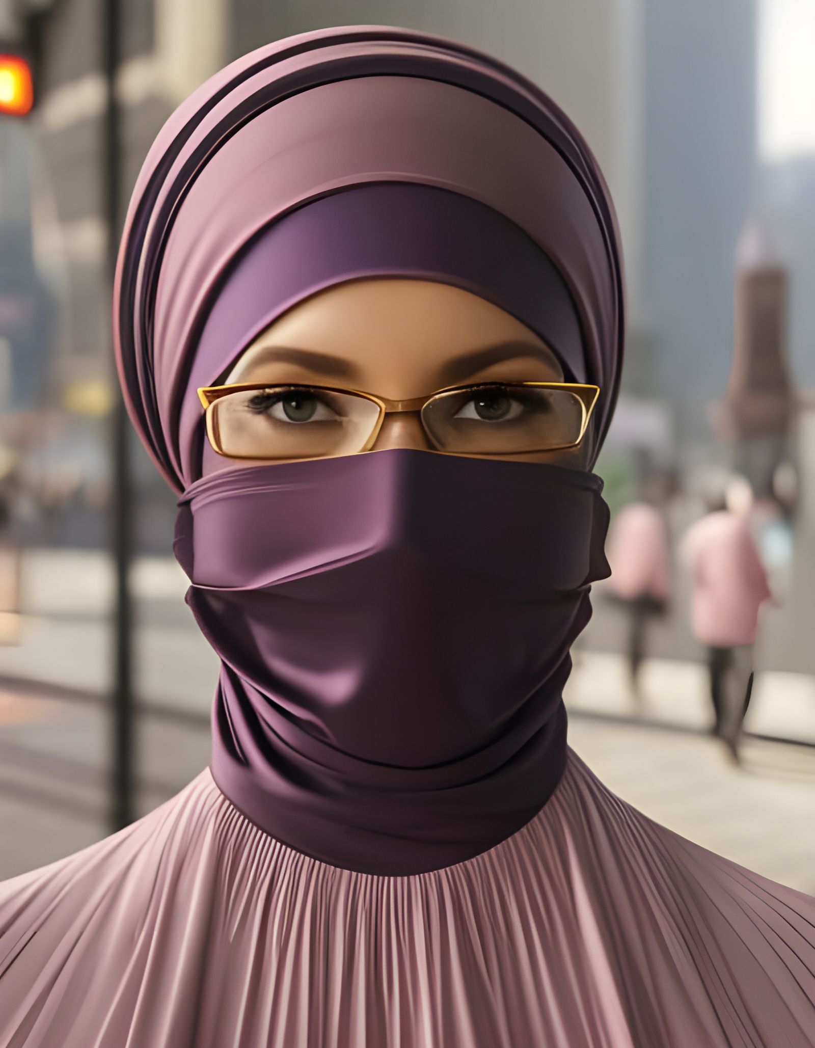 German Woman in Hijab: Hyperdetailed Digital Portrait