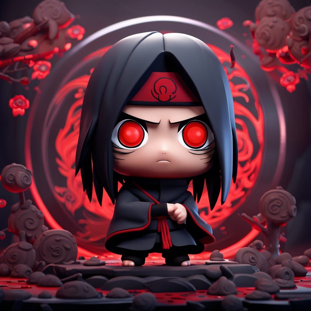Itachi Uchiha Chibi: Detailed Matte Painting