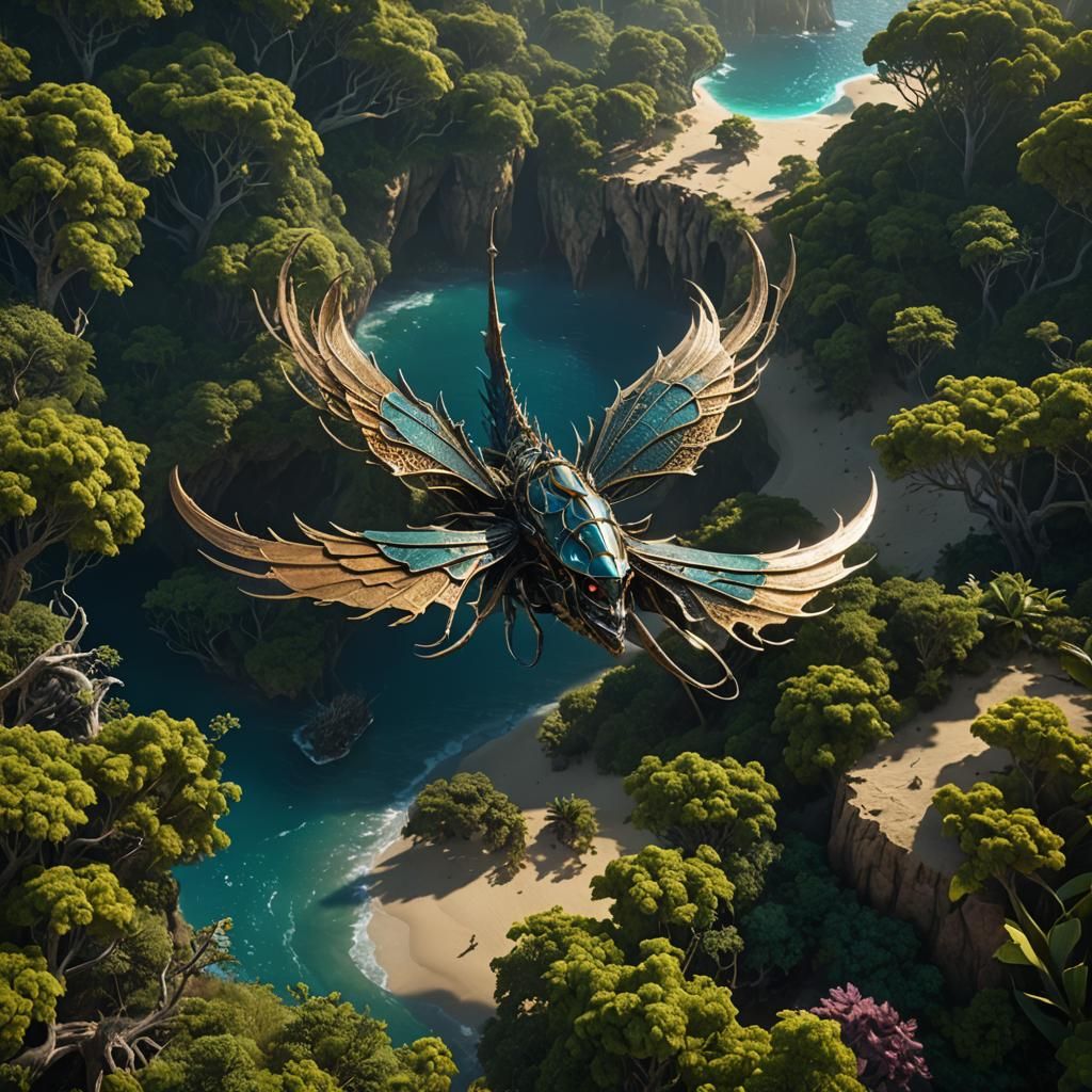 Deep Sea Amphibian with Wings: Fantasy Concept Art