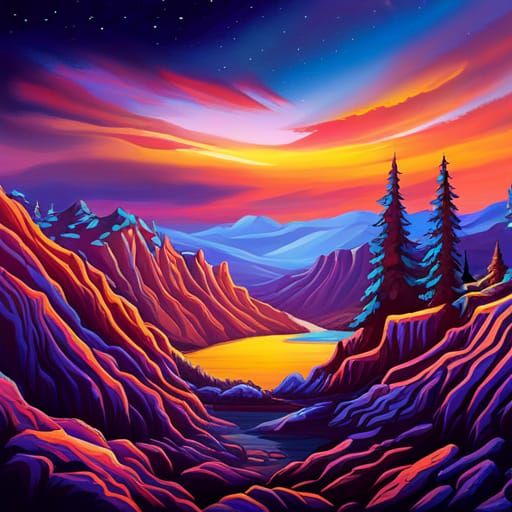 Galactic Frog at Night in Astral Cosmic Style