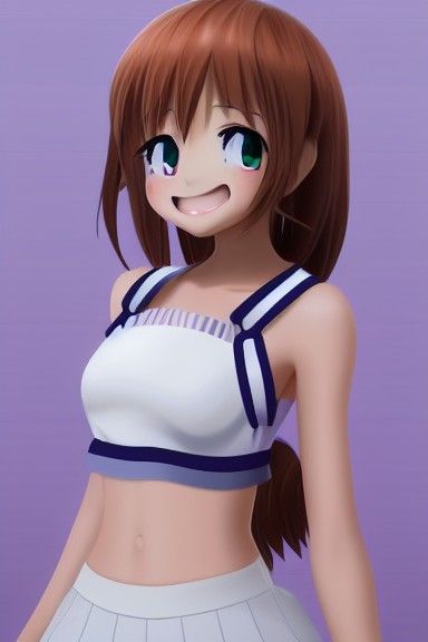 Adorable Anime Schoolgirl with a Beautiful Smile