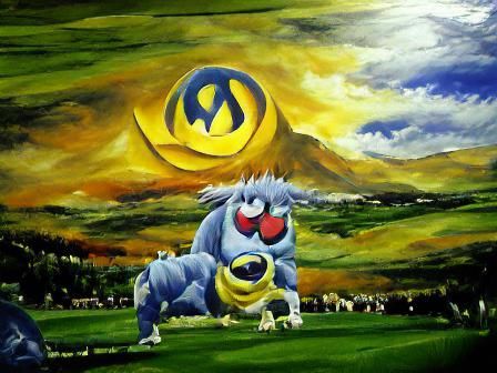 Colorful Monster Ranch Scene