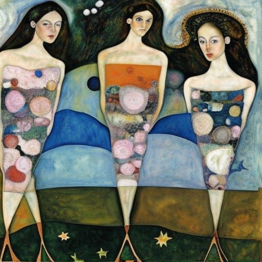 Collage of Girls in Expressive Style