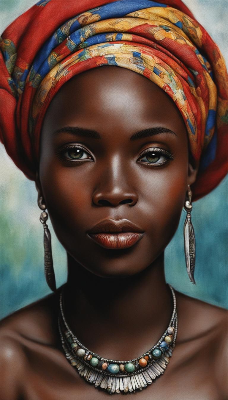 Realistic Portrait of a Beautiful Haitian Woman