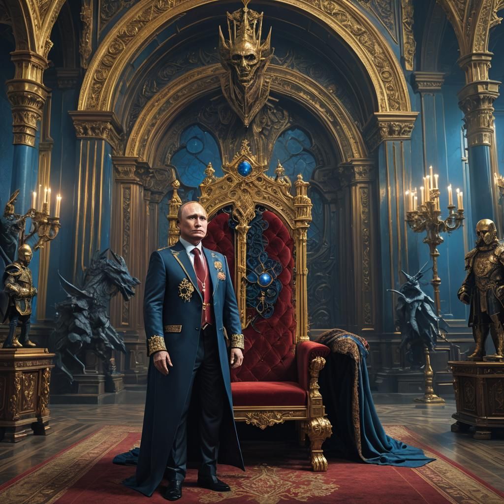 Fantasy Portrait: Regal Figure in Gothic Throne Room