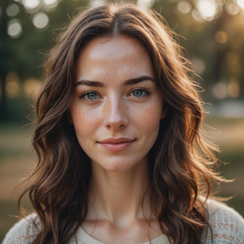 Close-Up Portrait of a Girl with Gentle Smile