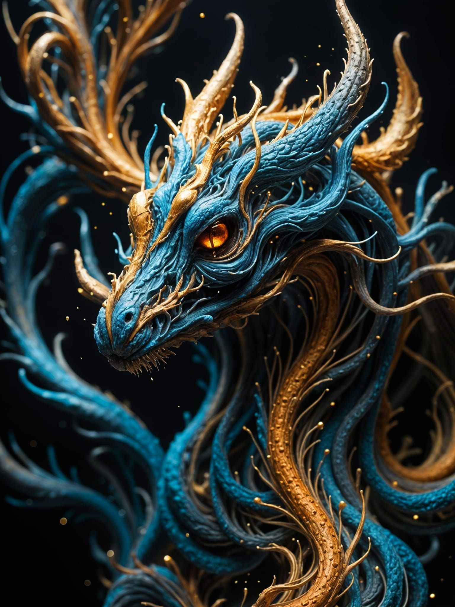 Hyperrealistic Mythical Creature Portrait with Enhanced Deta...