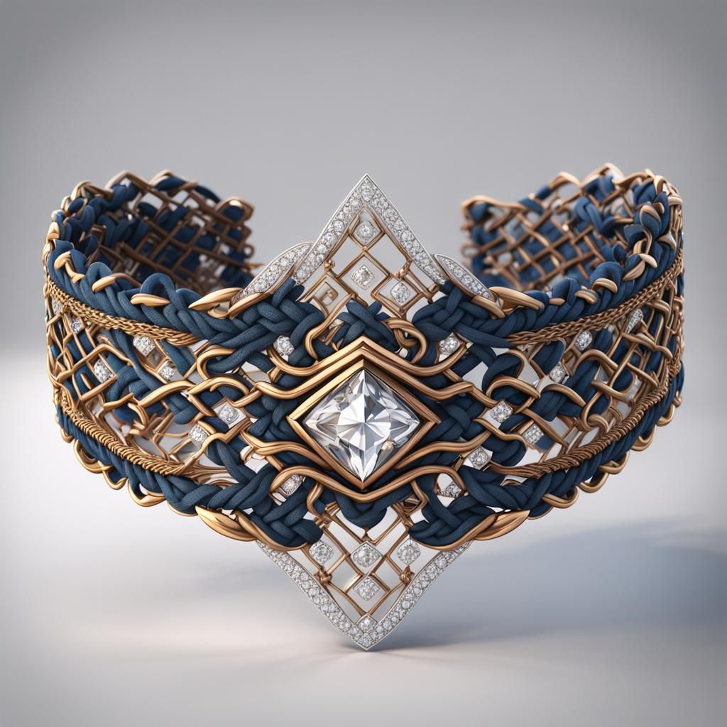 Diamond Choker Necklace: Detailed Matte Painting