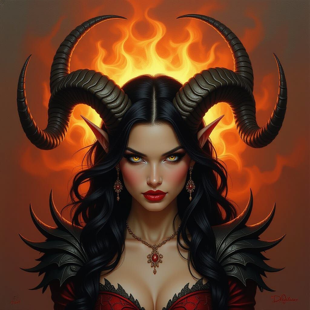 Dramatic, Dynamic, Demon,  horns, Deity, fierce scaled, mood...