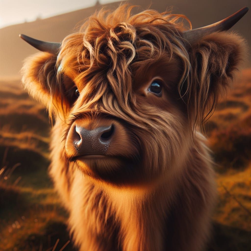 Joyous Highland Cow in Sunny Meadow