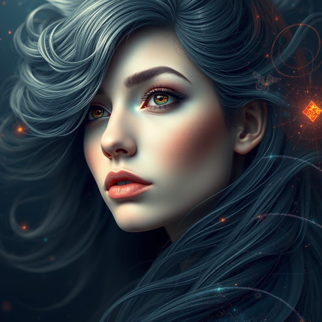 Ethereal Goddess Emerging from Infinity