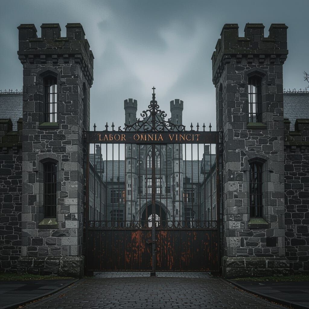 Gothic Prison Architecture in Dark Romantic Style