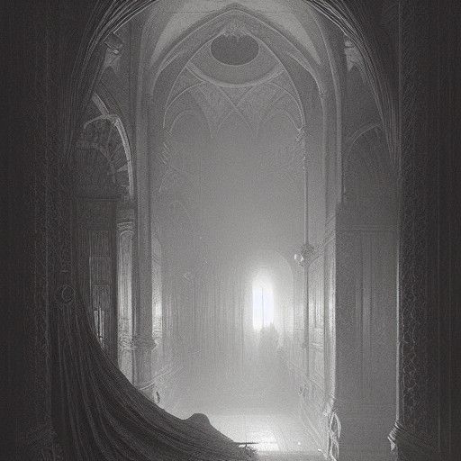 Gothic Horror Interior Inspired by Gustave Doré