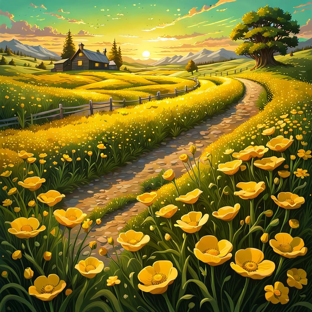Golden Afternoon: Buttercup Meadows
