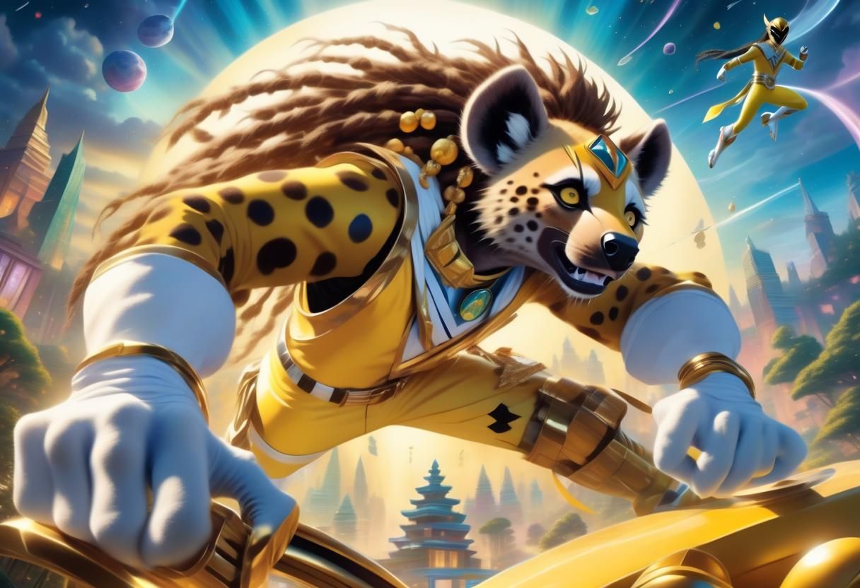 Anthro Hyena Power Ranger on Alien Planet