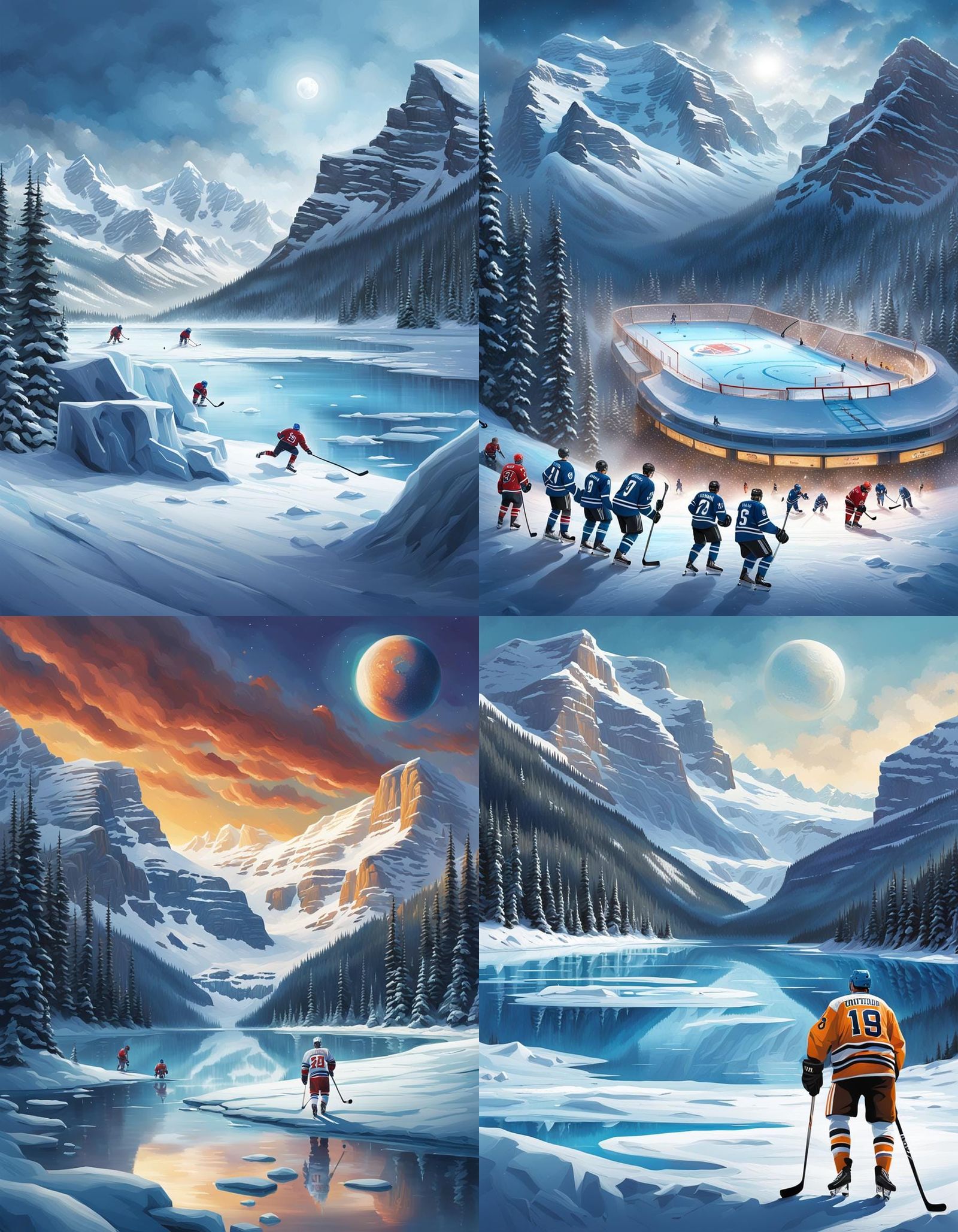 Ice Hockey on Hoth: A Hyperrealistic Concept Art