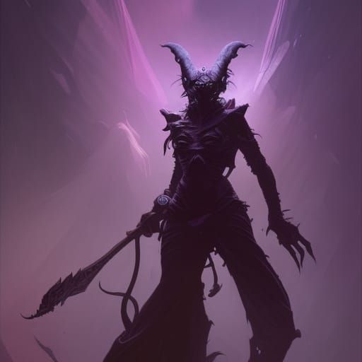 Evil Purple Goblin: Dark Fantasy Concept Art