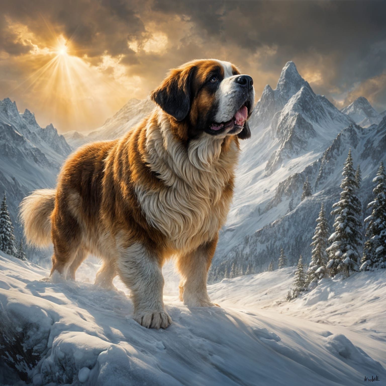 Giant Saint Bernard Rescues Mountaineer in Alpine Snowstorm
