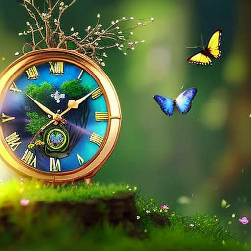 Fairytale Flower Clock in Fantasy Forest