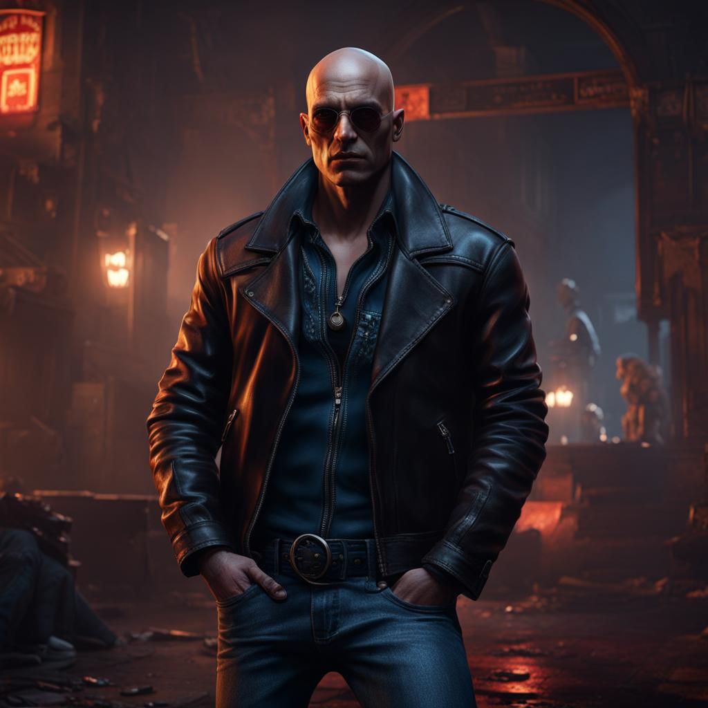 Brujah Vampire Character in Detailed Matte Painting