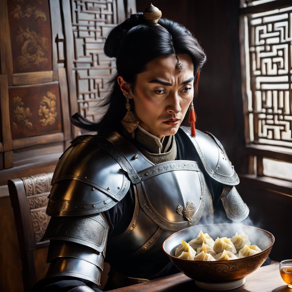 Hunnic warrior between battles