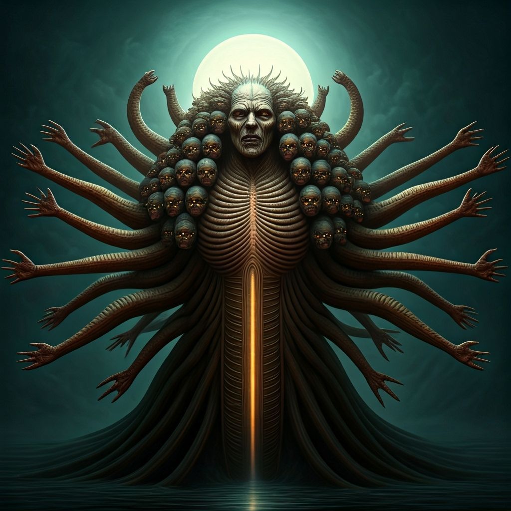 Hecatoncheire: Mythical Creature in Biomechanical Style