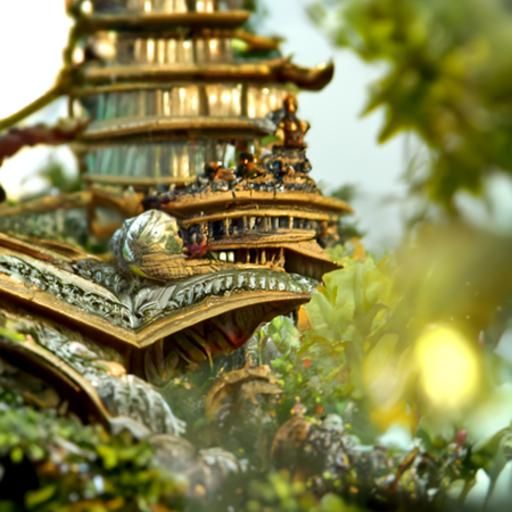 Pagoda in Photorealistic Renaissance Style