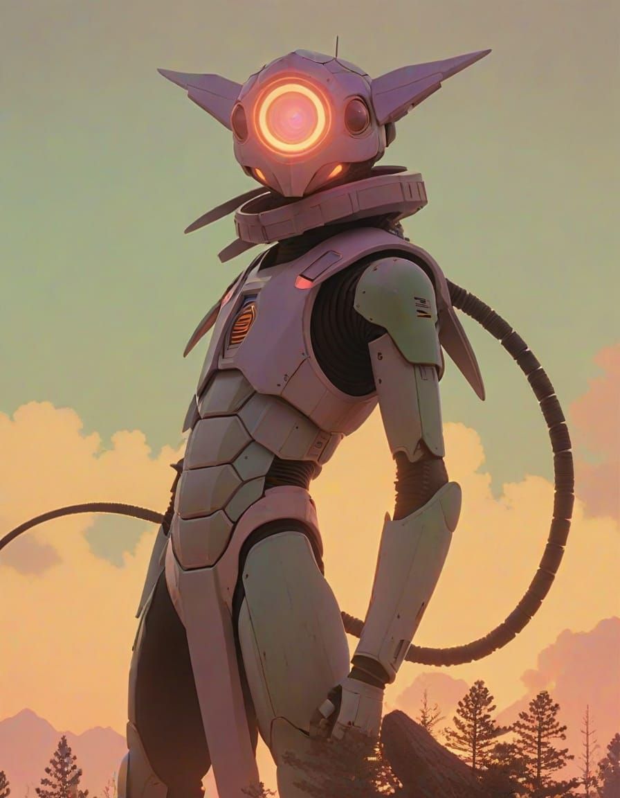 Elegant Mech Turtle in Gothic Horror Art Deco Style