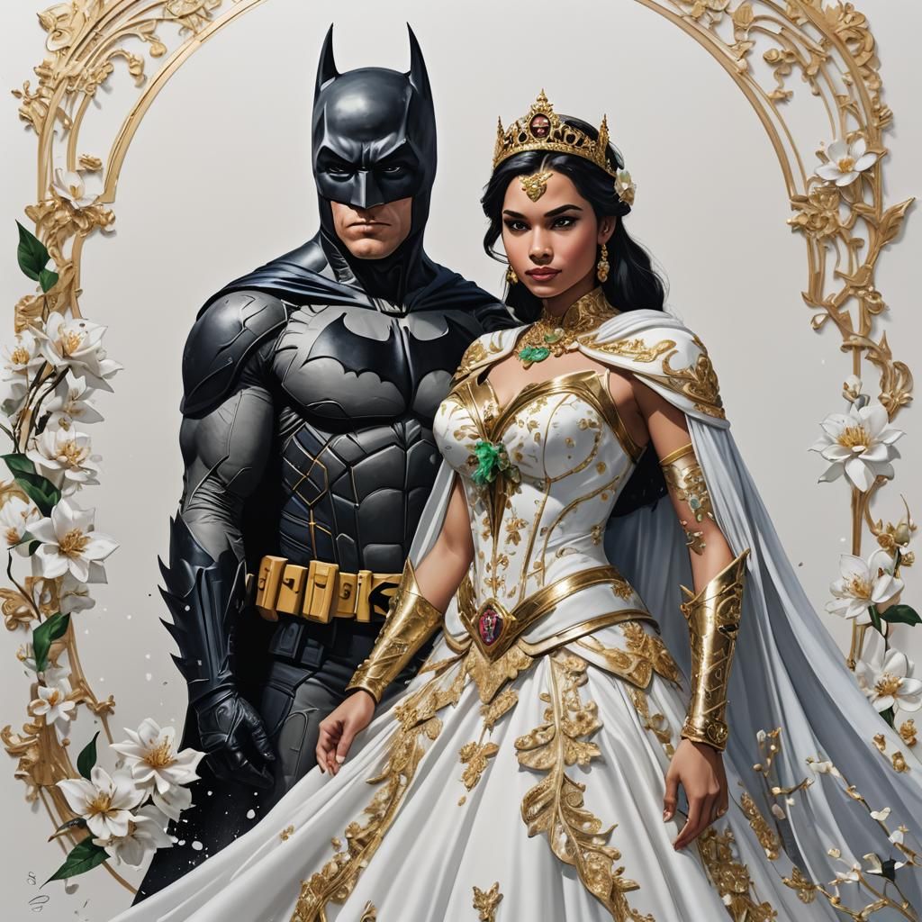 Batman and Jasmine in Photorealistic Style