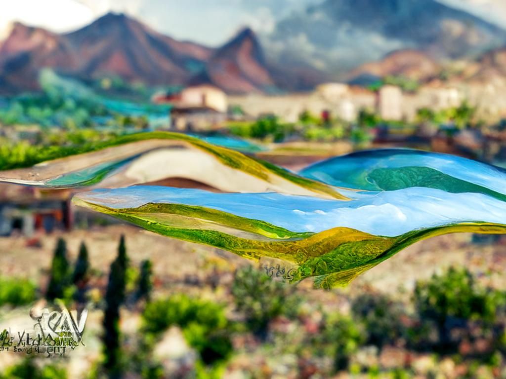 Cloisonnism Landscape Vista in Detailed Painting