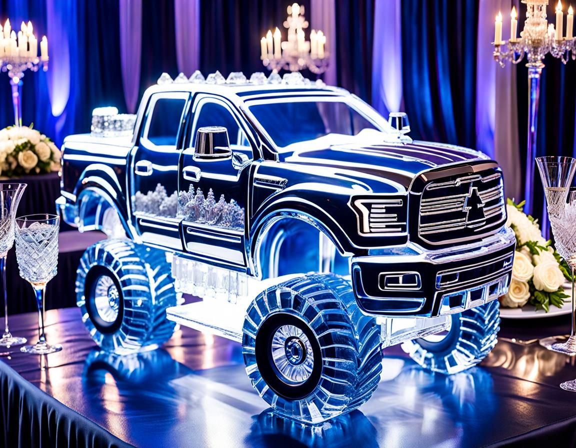 Monster Truck Ice Sculpture