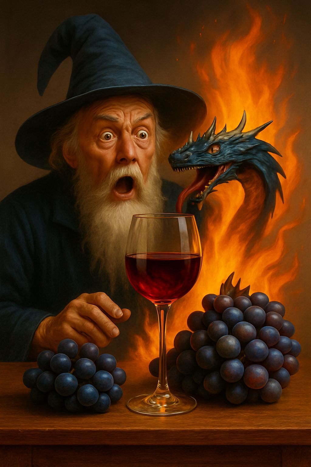 Surprised Wizard Sees Scene Recreated on Table