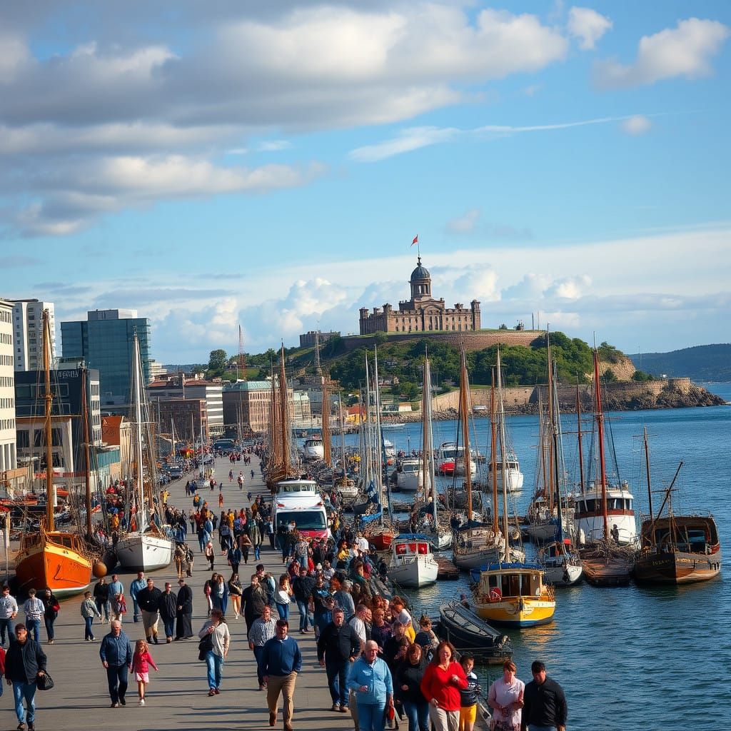 Vibrant Coastal Cityscape of Historic Halifax