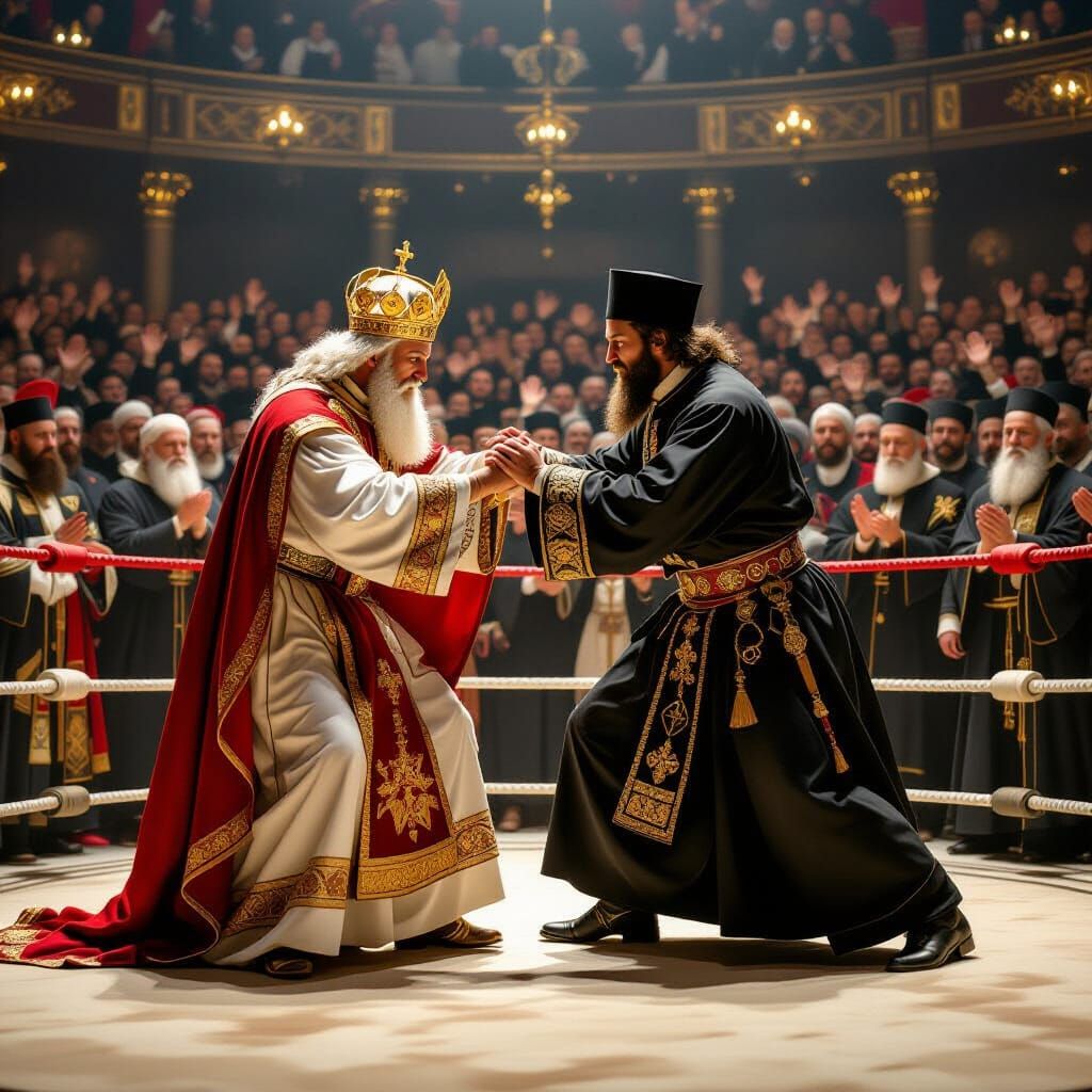 Nicholas and Calvin Wrestle at Council of Nicaea