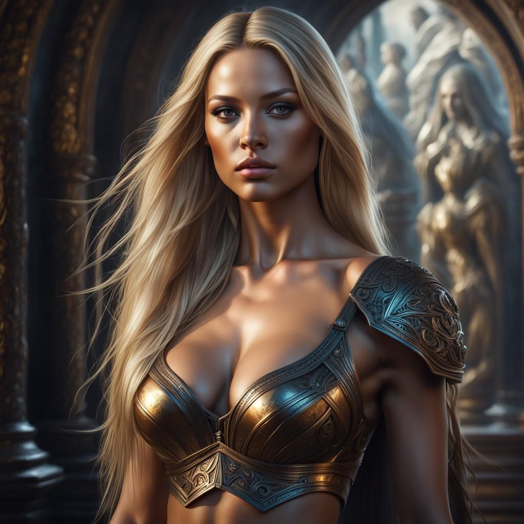 Hyperrealistic Portrait of a Beautiful Blond Woman