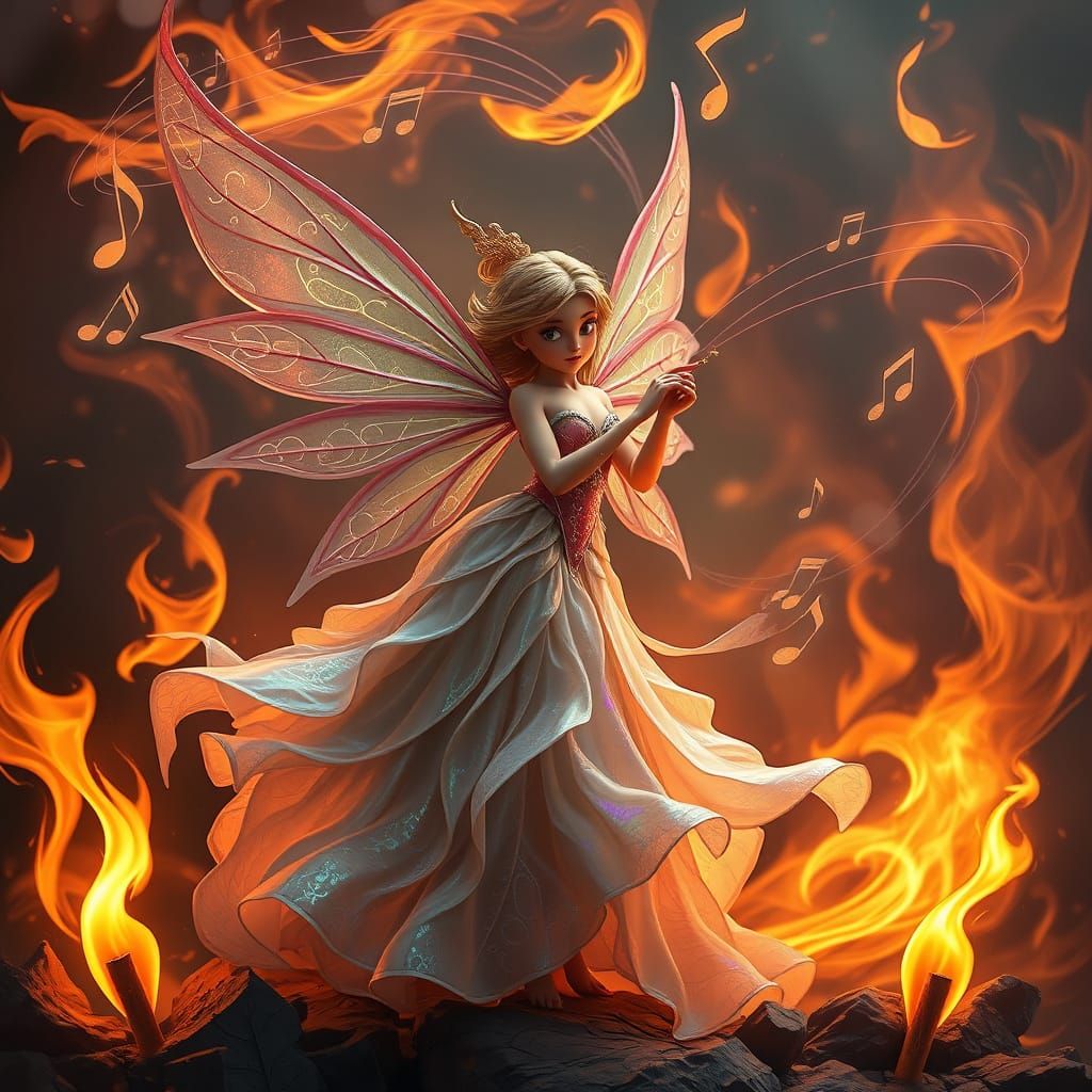 Jewel-Toned Fairy Emerges in Fantasy Art Style