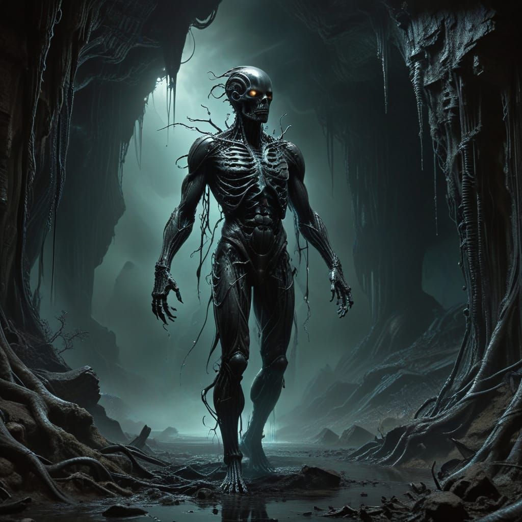 Dark, Twisted Figure Emerges from Fog-Shrouded Cave in Haunt...