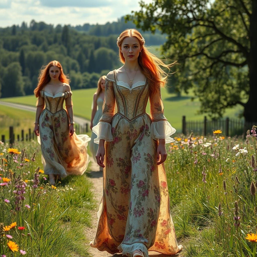 Strawberry Blonde Catherine of Aragon in Elegant Tudor Gown ...