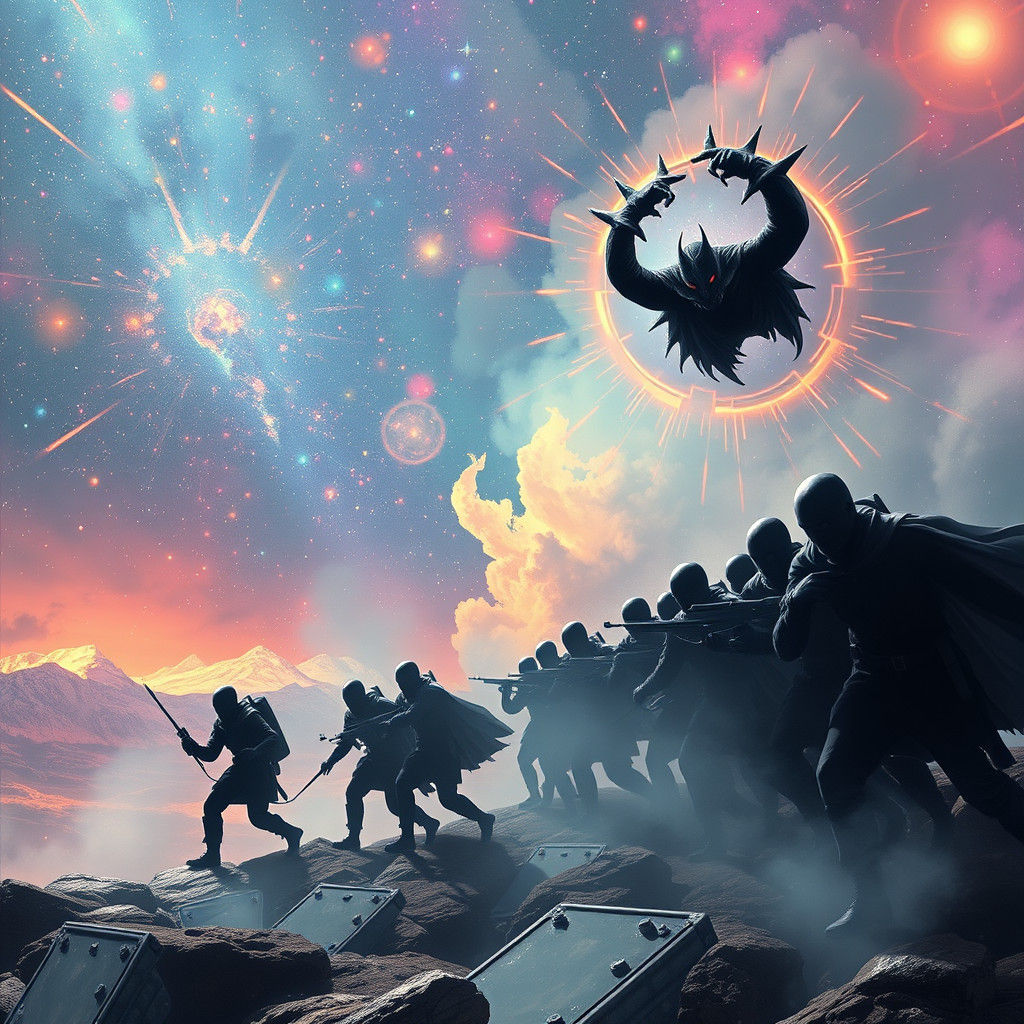 Vothar: Embodiment of Oblivion in Hyperrealistic Splash Art