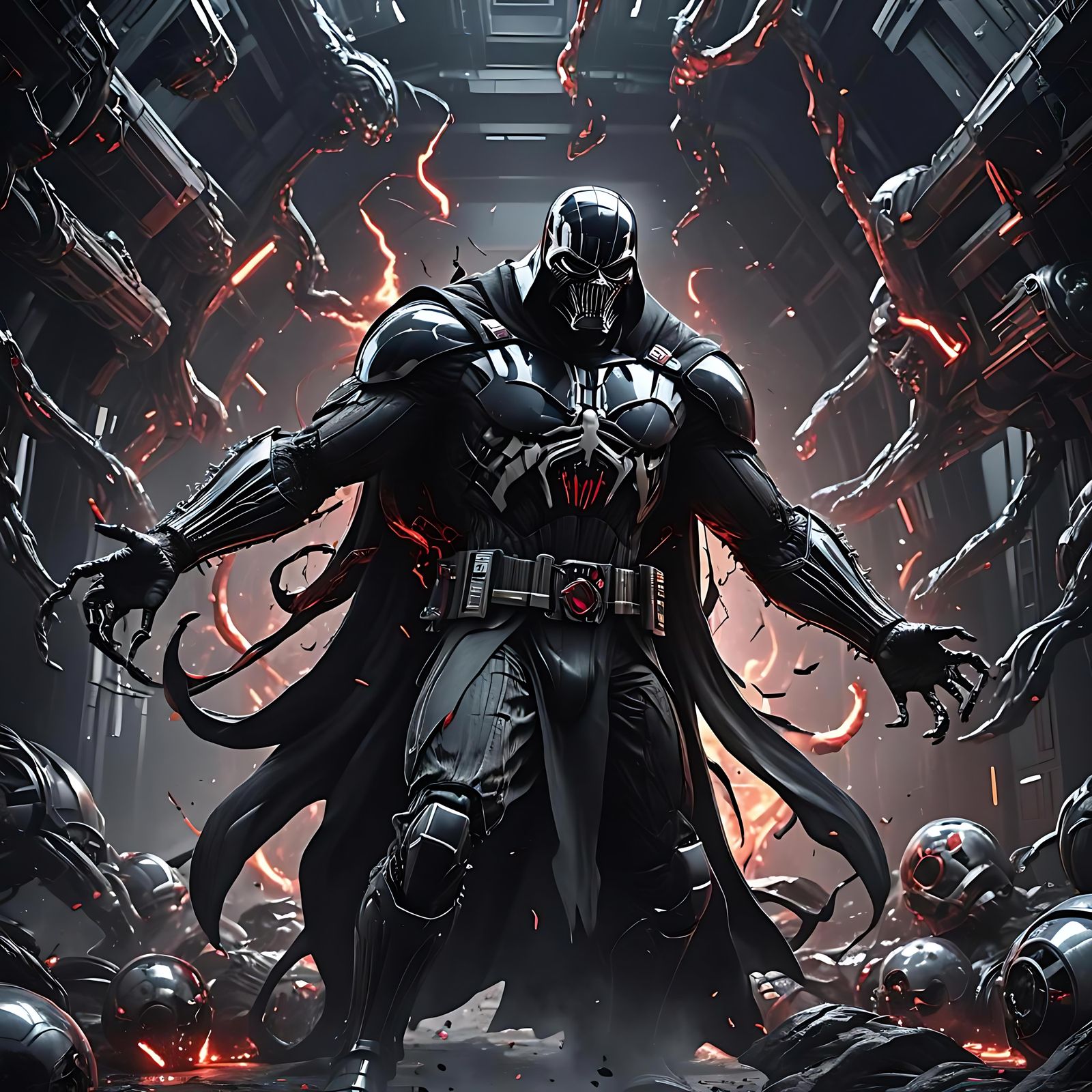 Venom Inside Darth Vader: Detailed Matte Painting