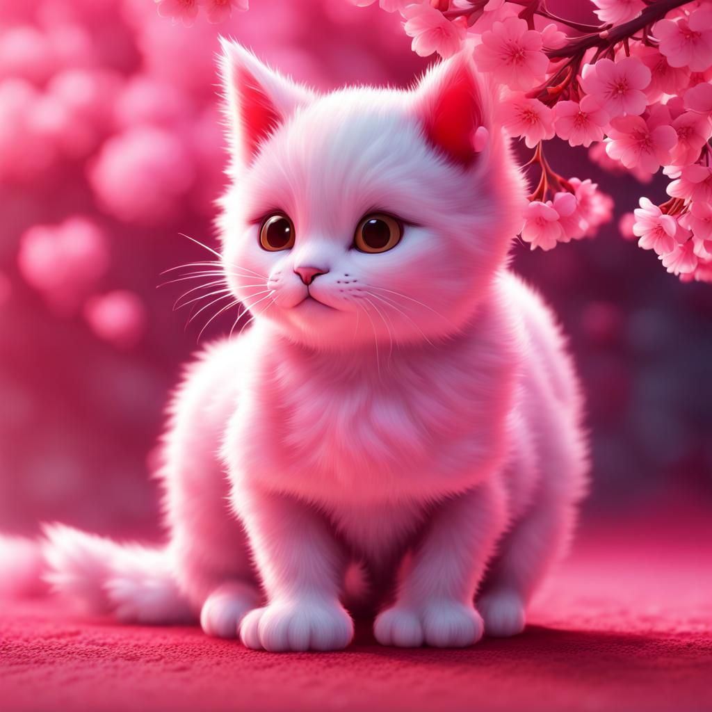 Cherry blossom pink and red ombre colors. Cute spring. Japan...